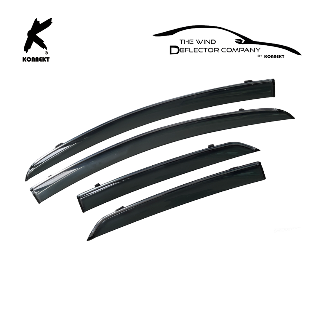 Wind Deflector Set for Toyota Yaris | 2006 - 2011 | Chrome | Front and Rear