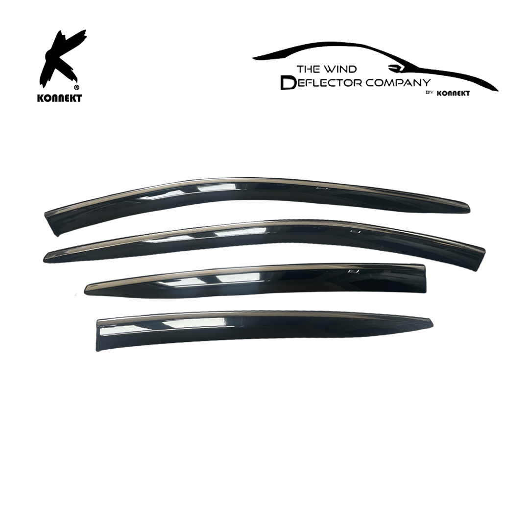 KONNEKT Wind Deflectors Set for HYUNDAI Ioniq | 2016 + with Chrome Lining | 4 Pc