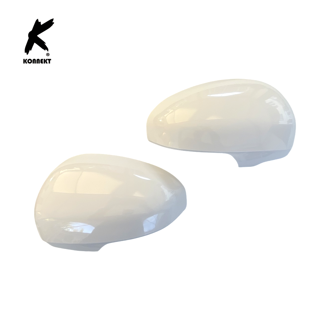 Pair of White Wing Mirror Covers for TOYOTA Prius | MK3 | 2009 - 2015