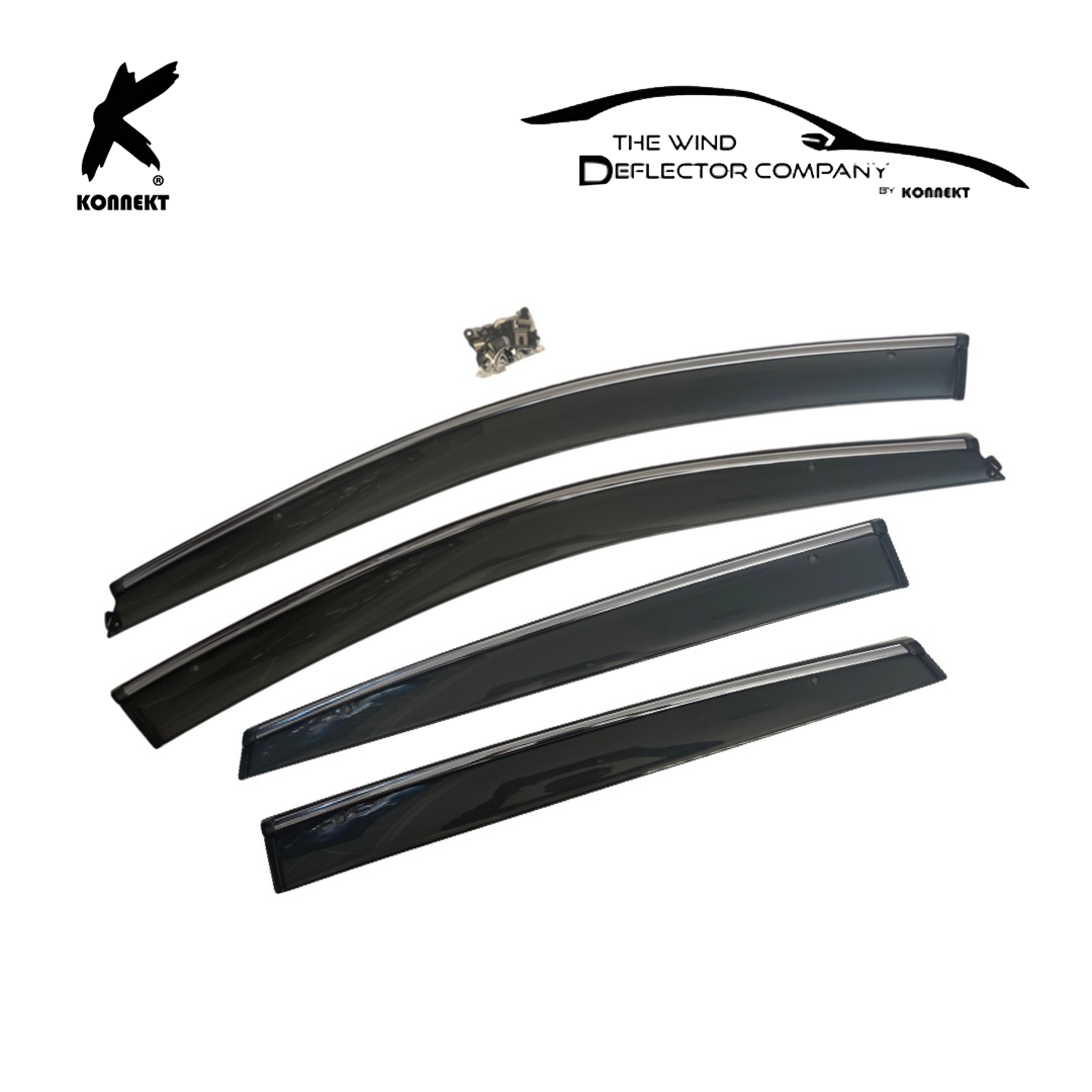 Wind Deflector Set for Volkswagen Polo | 2009 - 2017 | Front and Rear | Chrome
