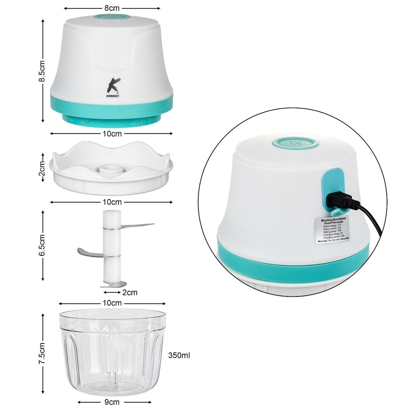 KONNEKT QuickBlend Mini Food Processor