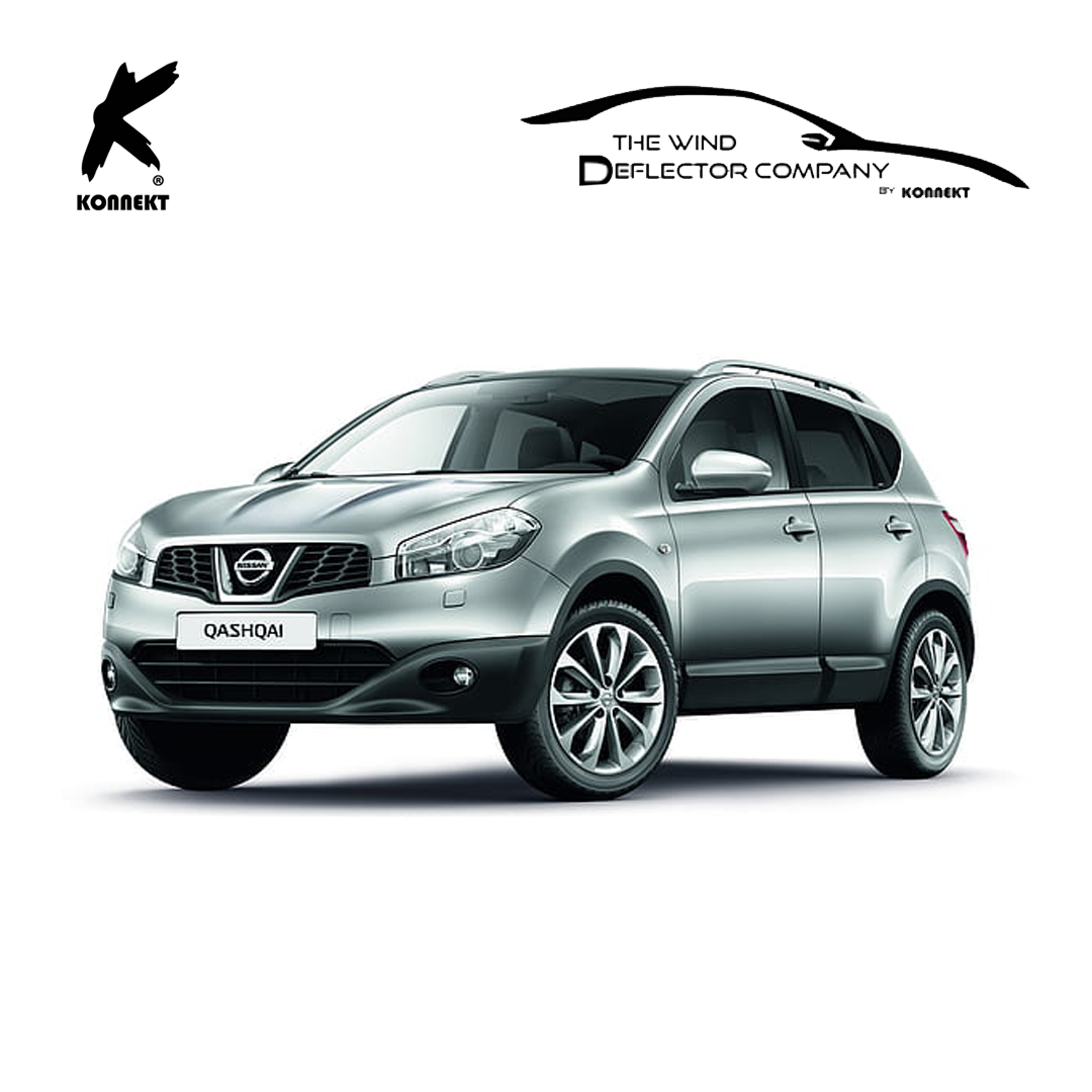 Wind Deflectors Set for Nissan Qashqai | Front and Rear | 2007 - 2013 | Chrome
