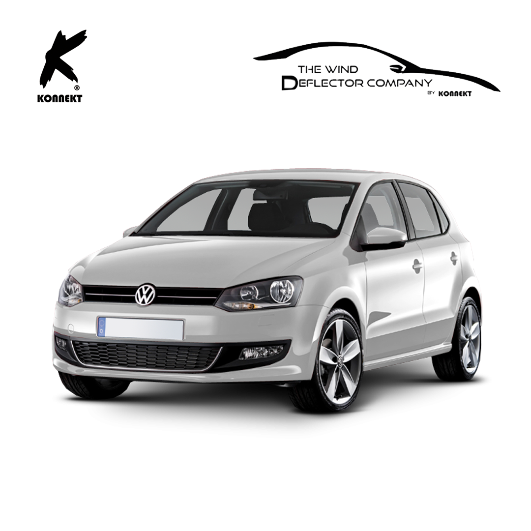 Wind Deflector Set for Volkswagen Polo | 2009 - 2017 | Front and Rear | Chrome