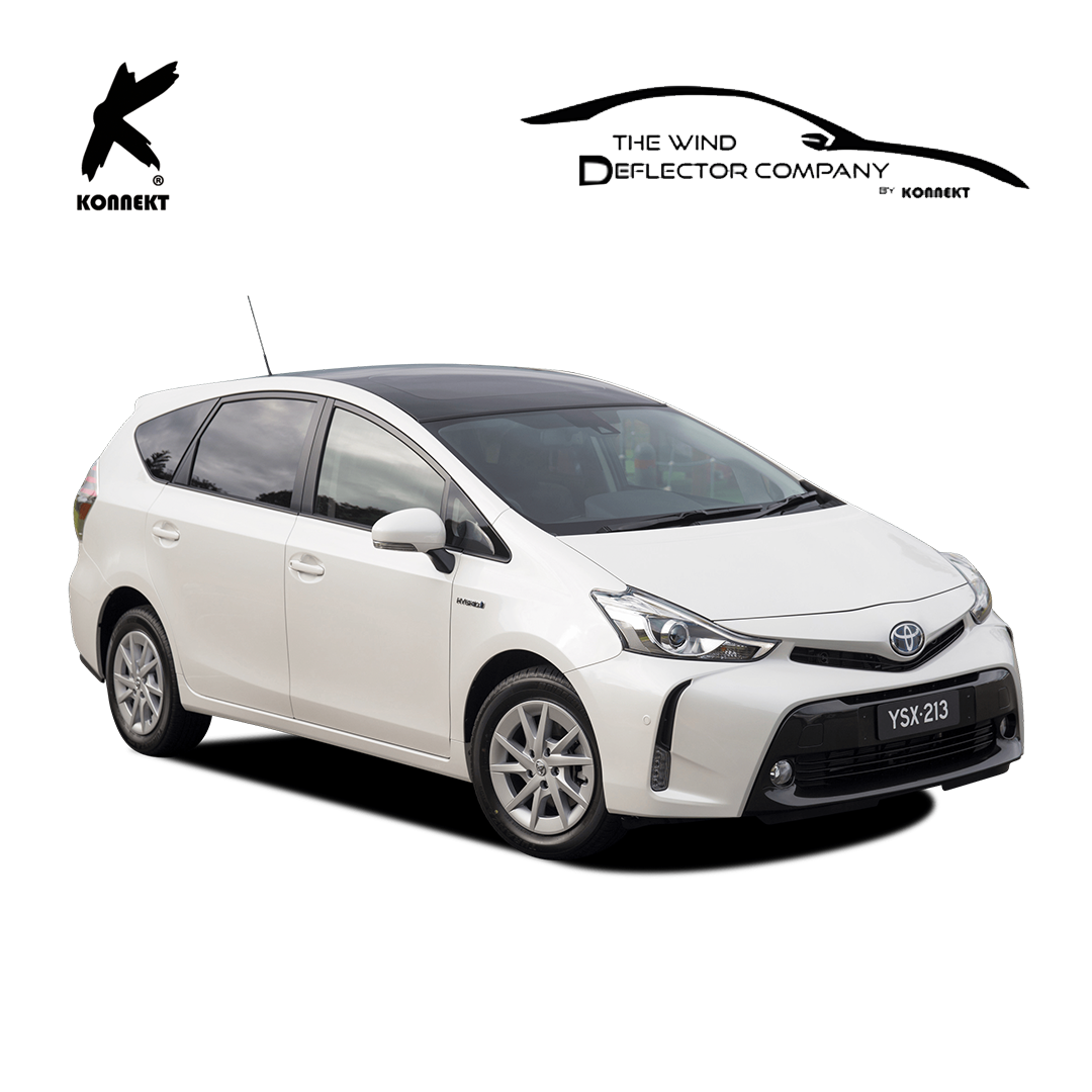 Wind Deflector Set for Toyota Prius Plus | Front and Rear | 2012 - 2020 | Chrome