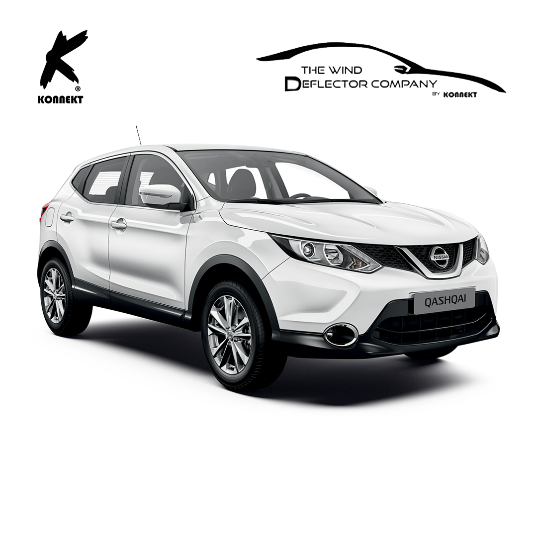 Wind Deflector Set for Nissan Qashqai | Front And Rear | 2015 - 2021 | Chrome