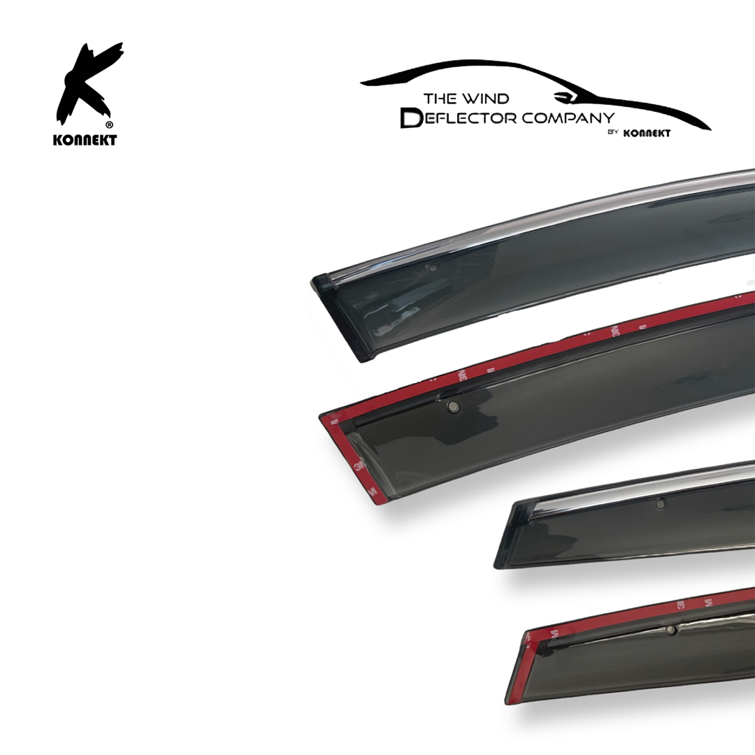 Wind Deflector Set for Volkswagen Polo | 2009 - 2017 | Front and Rear | Chrome