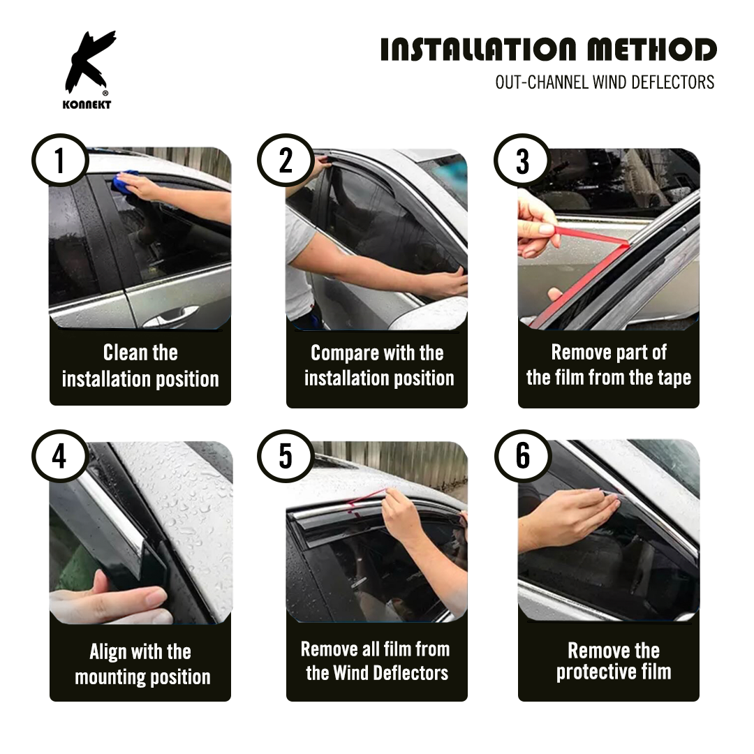 Wind Deflector Set for Hyundai Tucson | Front and Rear | 2015 - 2020 | 4 Pcs