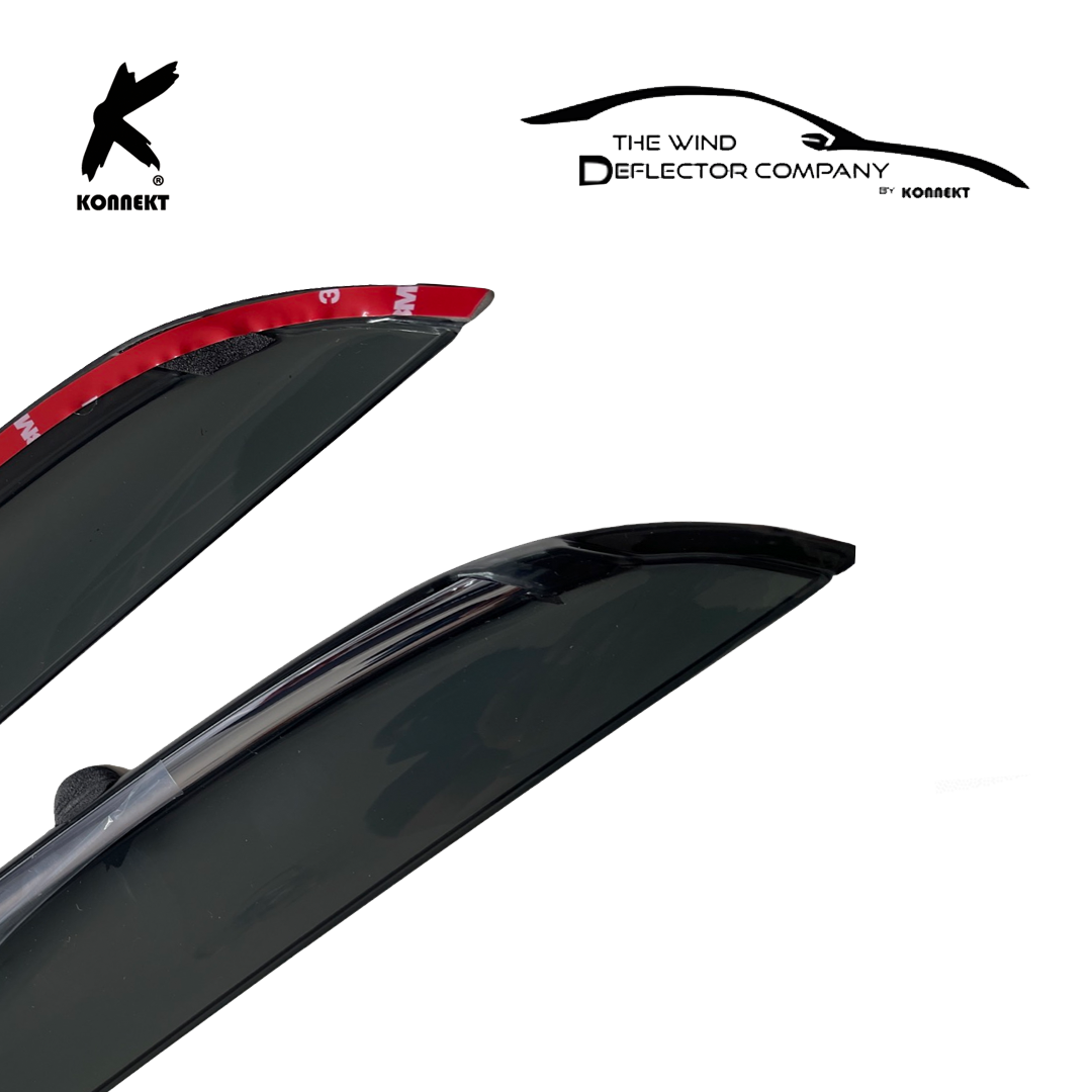Wind Deflector Set for Toyota Yaris | 2006 - 2011 | Chrome | Front and Rear