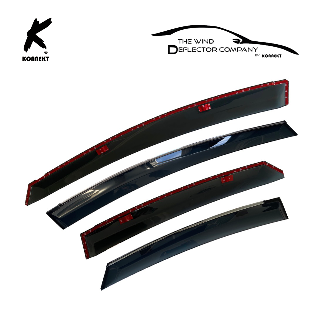 Wind Deflector Set for TOYOTA Prius | Front & Rear | 2009 - 2015 | Chrome | MK3