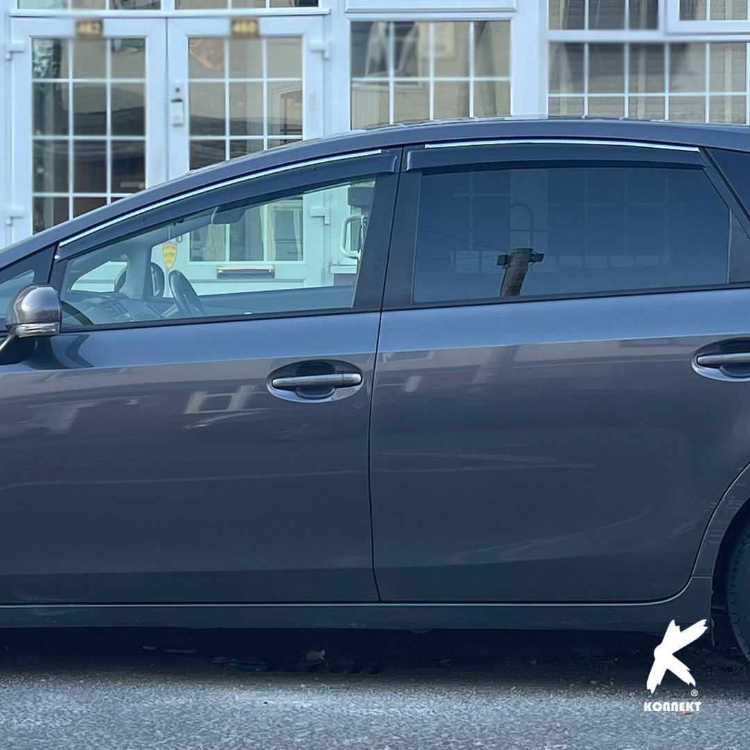 Wind Deflector Set for Toyota Prius Plus | Front and Rear | 2012 - 2020 | Chrome