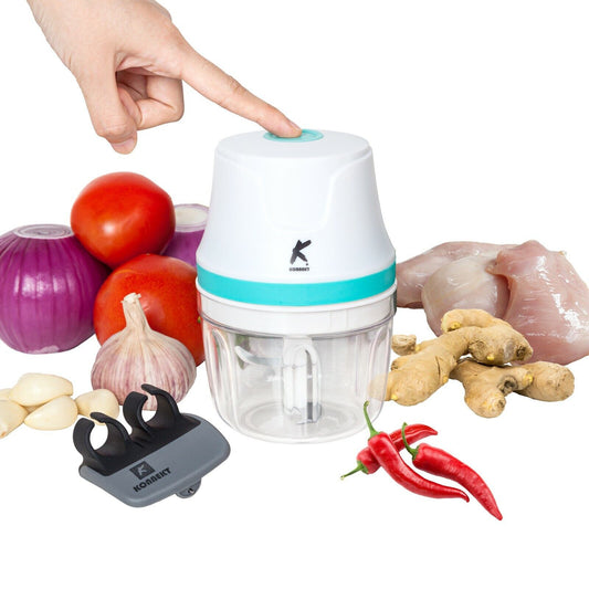 KONNEKT Mini Chopper Food Processor - 350ML BPA-FREE Bowl And Finger Peeler