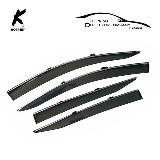 Wind Deflector Set for TOYOTA Prius | 2016 - 2021 | Front & Rear | Chrome (Line)