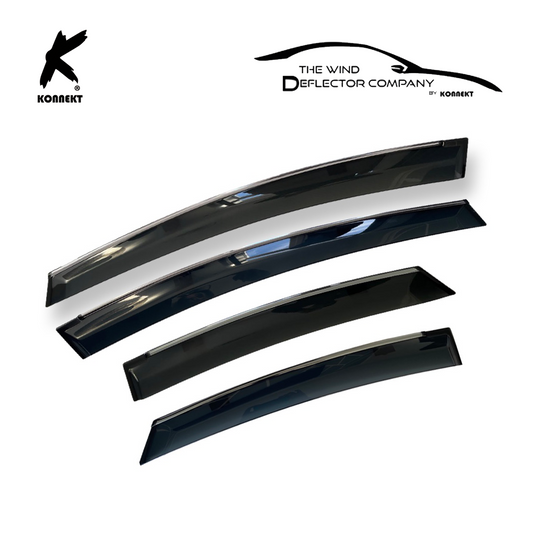 Wind Deflector Set for TOYOTA Prius | Front & Rear | 2009 - 2015 | Chrome | MK3
